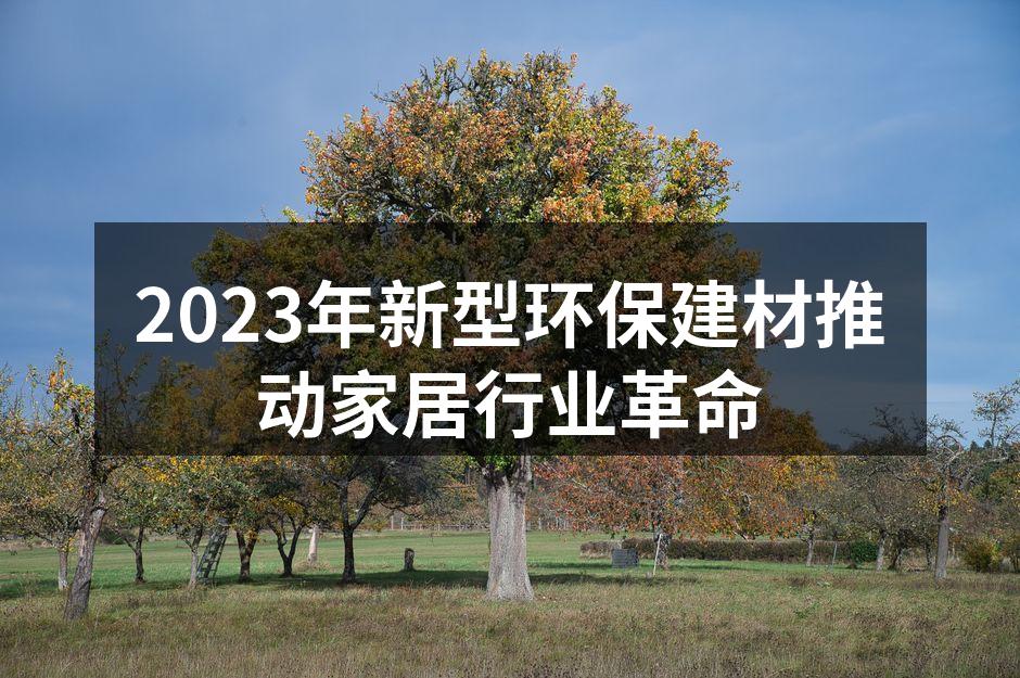 2023年新型环保建材推动家居行业革命